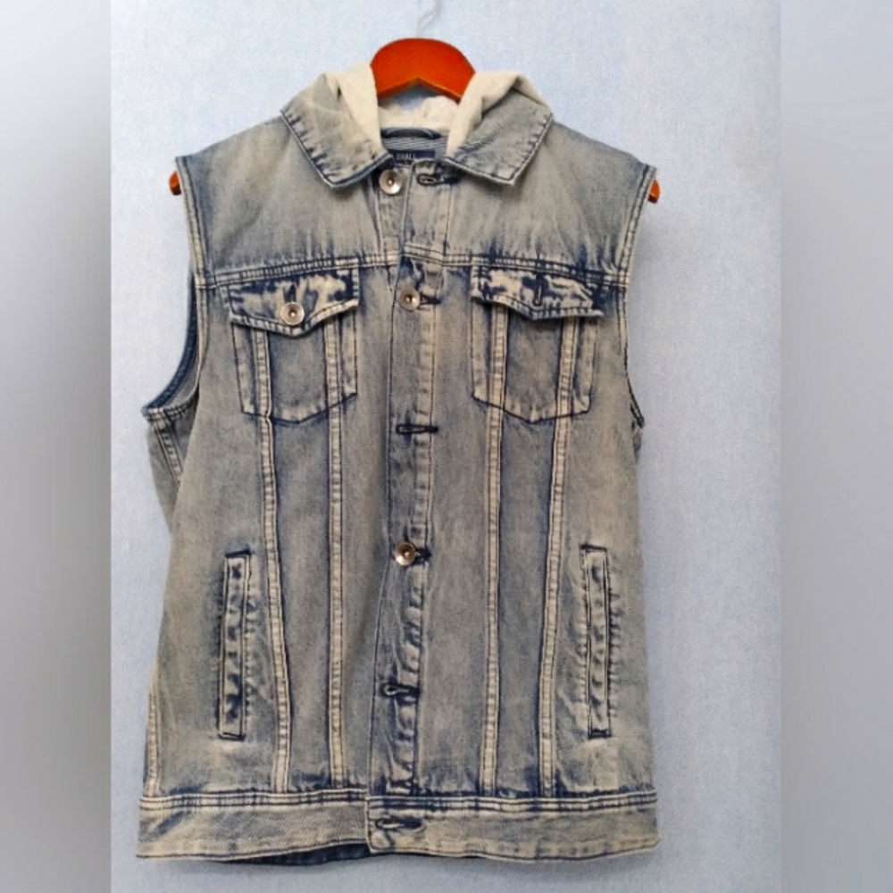 NWT American Rag Men's Sleeveless Hooded Jean Vest Jacket‎ Small